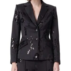 DO by Dee Ocleppo NWT Black Sequin Floral Blazer
